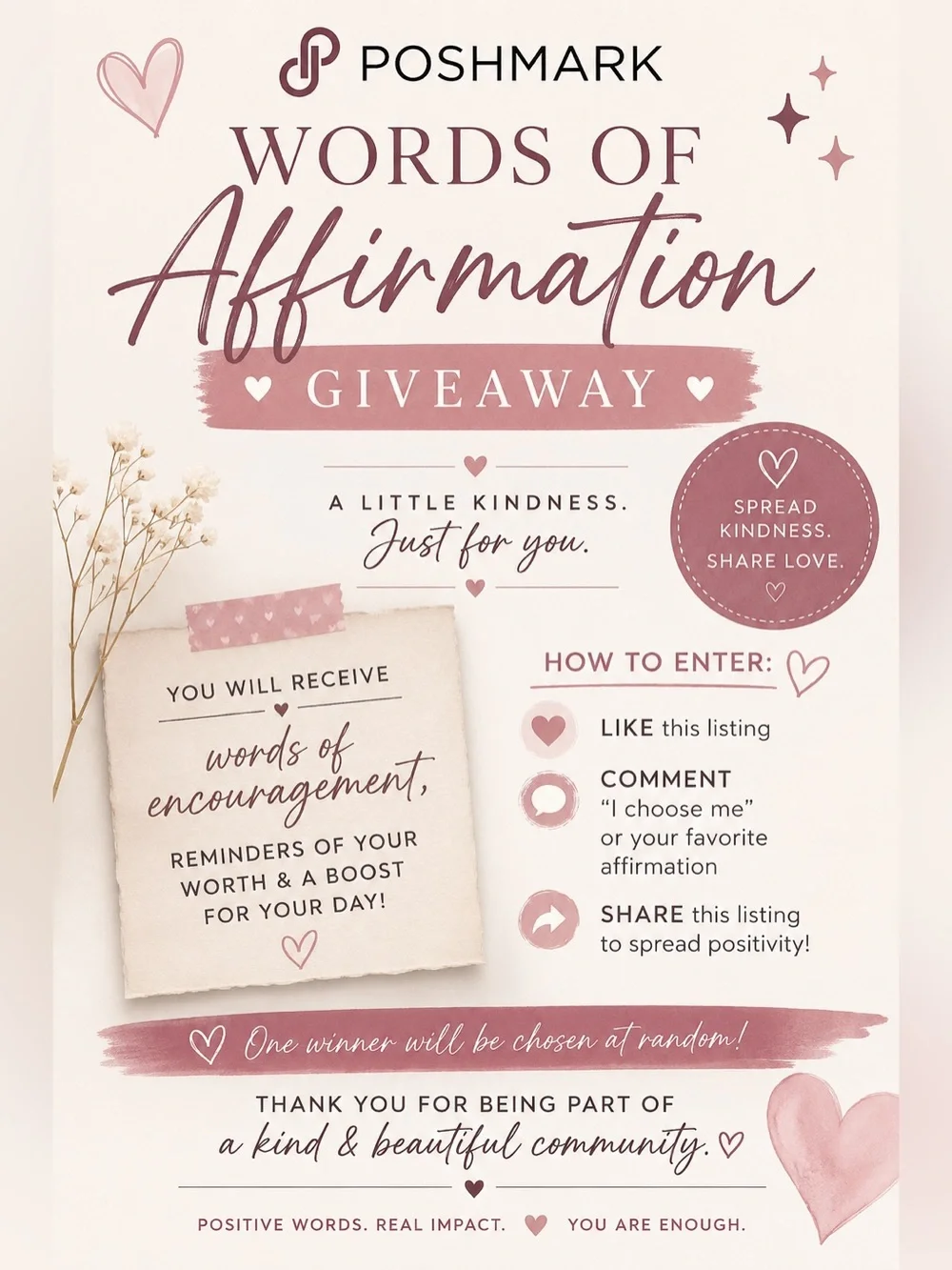Words of Affirmation Giveaway - Picture 1 of 1